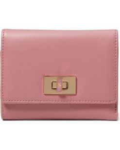 Anne Klein AK Small Flap Wallet With Enamel Filled Turn Lock | Wallets