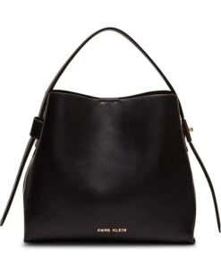 Anne Klein Convertible Minimal Hobo with Enamel Turnlock | Handbags